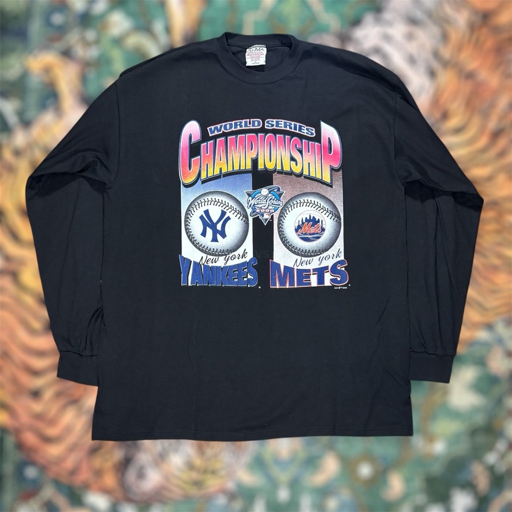 Vintage Subway Series 2000 New York Mets Yankees World Series Graphic T Shirt XL